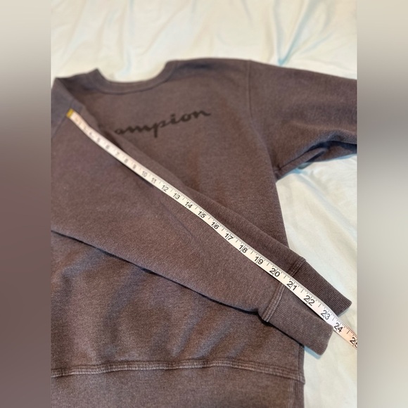 Champion Y2K Pullover Sweatshirt Men's M Dark Gray Spell Out Logo Crew Neck. - Picture 5 of 11